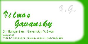 vilmos gavansky business card